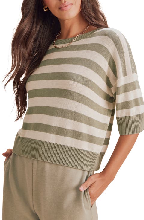 Georgie Stripe Short Sleeve Sweater