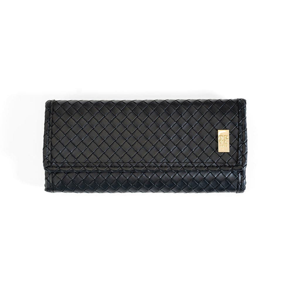 TRVL Design Woven Jet Jewel Wallet, Main, color, Black