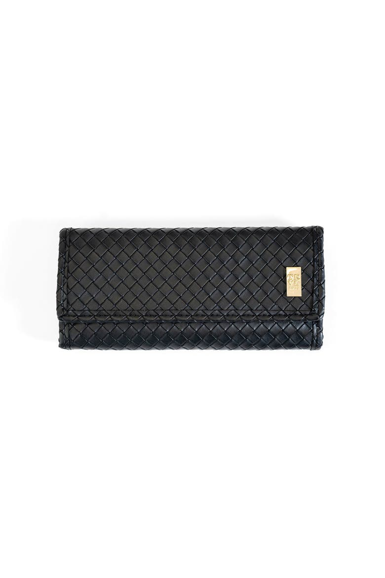 Woven Jet Jewel Wallet, Main, color, Black