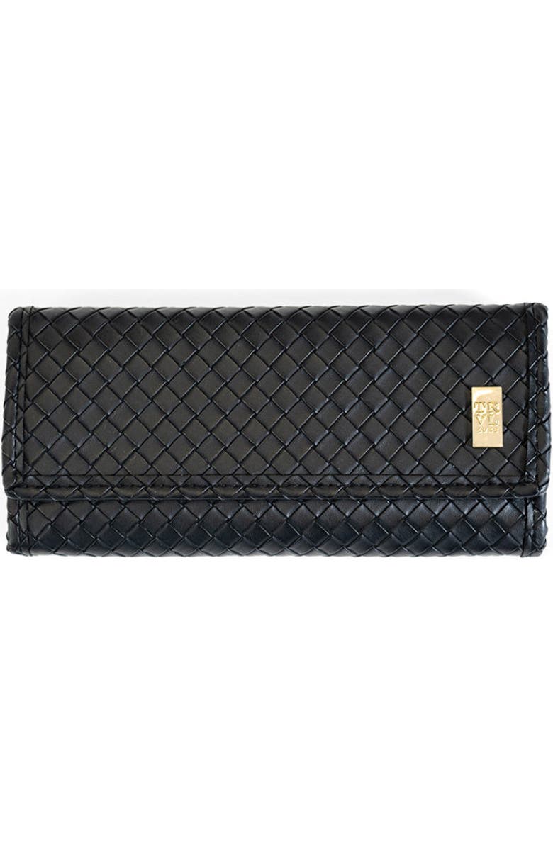 TRVL Design Woven Jet Jewel Wallet, Main, color, Black