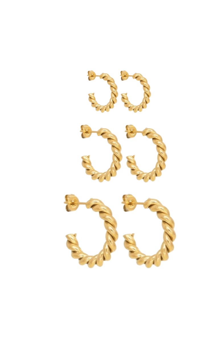 Hollywood Sensation Rope Hoop Earrings Perfect for Any Occasion, Alternate, color, Gold