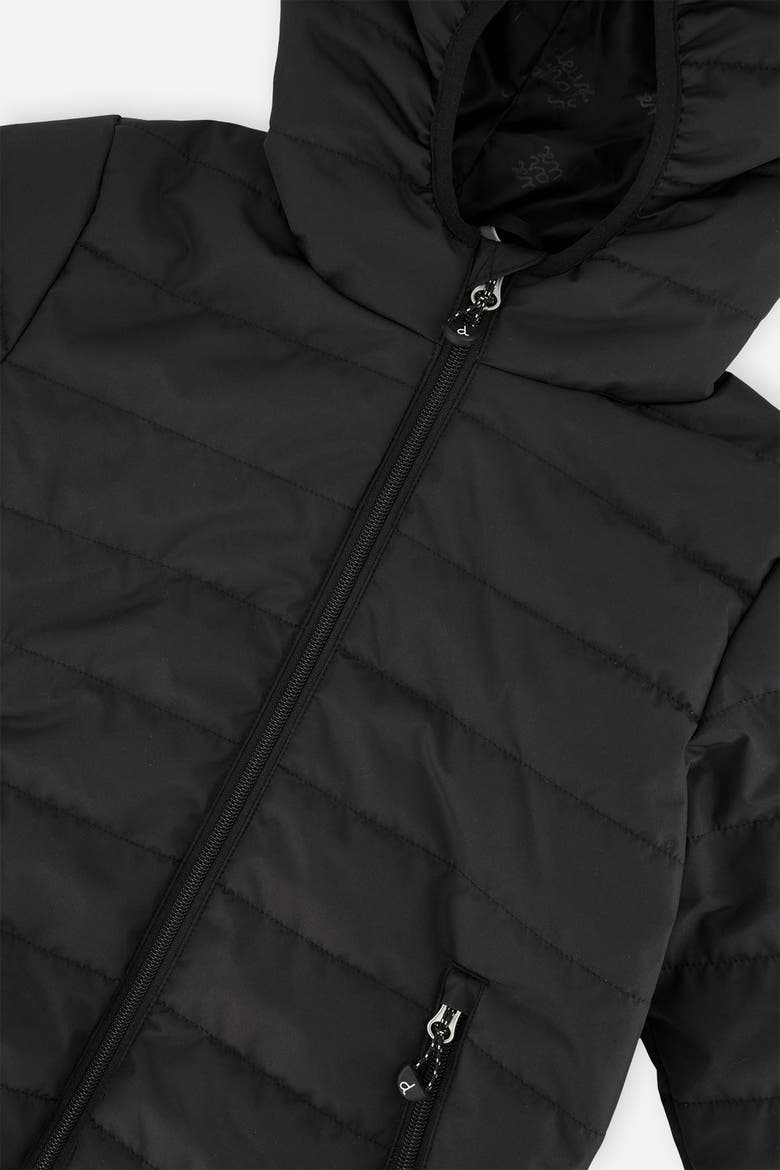 Insulating Quilted Mid-Season Hooded Zip Jacket, Alternate, color, Black