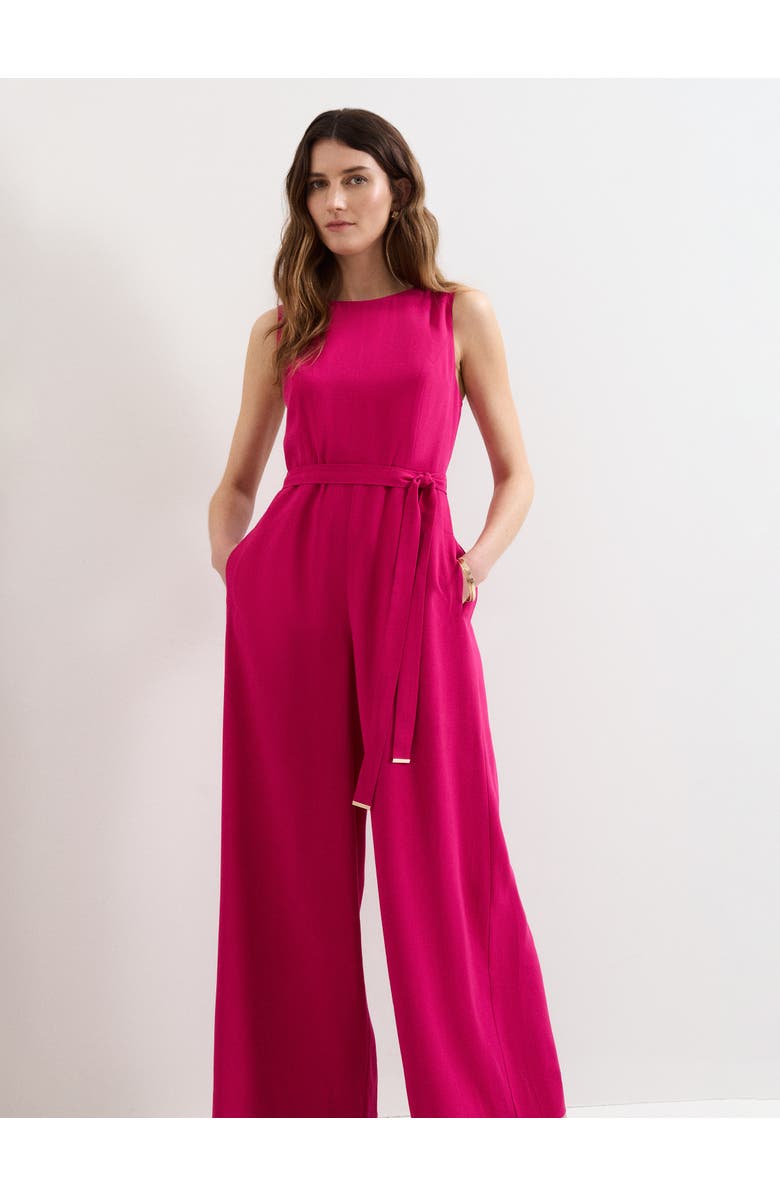 Phase Eight Marta Belted Jumpsuit, Alternate, color, Fuchsia