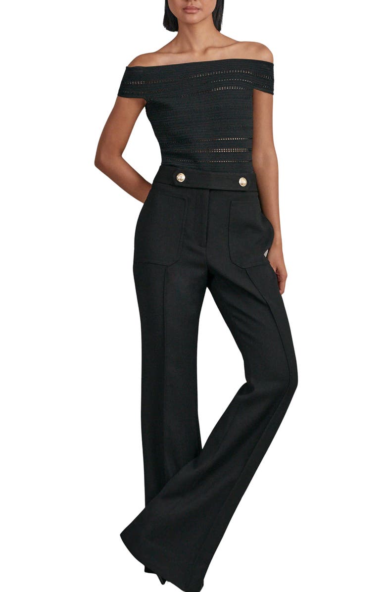 Reiss Lily Wide Leg Pants, Alternate, color, Black