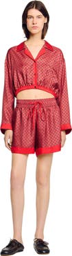 SANDRO Scarf print shorts