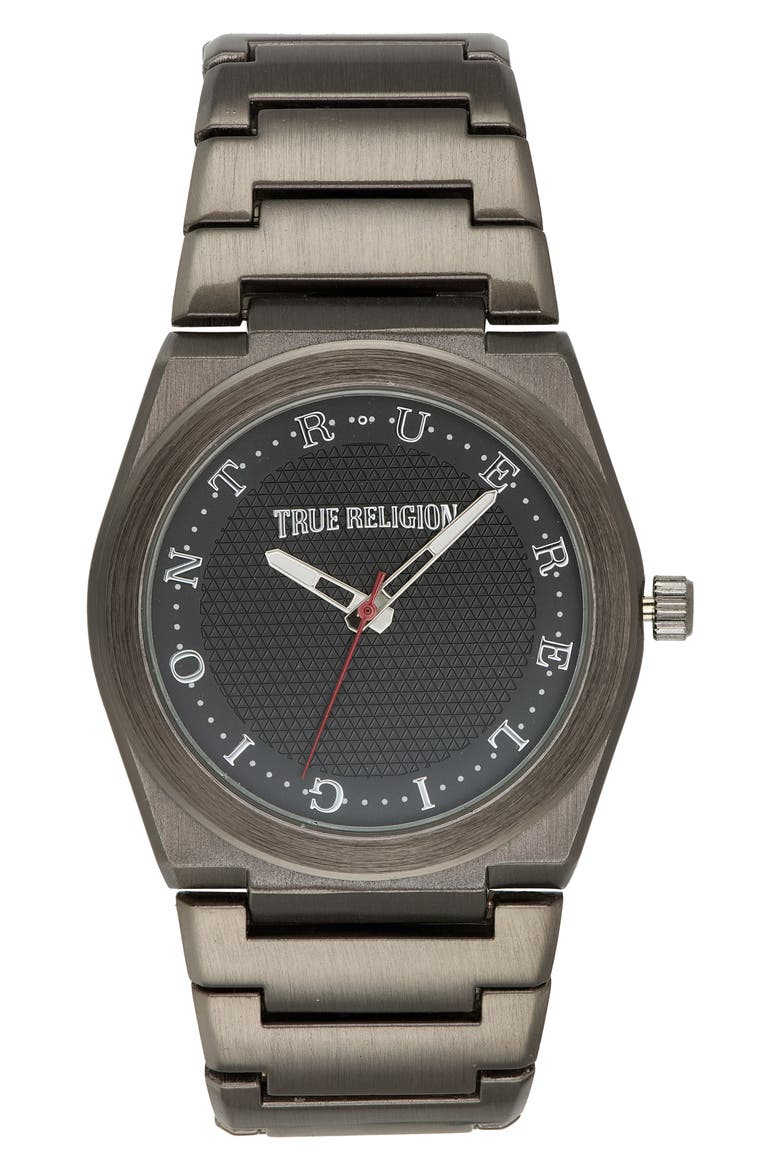 Logo Dial Bracelet Watch, 43mm, Main, color, BLACK