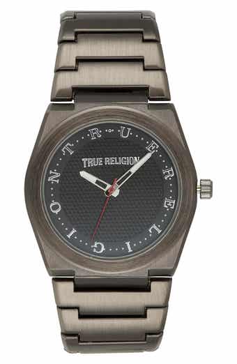 True Religion Logo Dial Bracelet Watch, 43mm