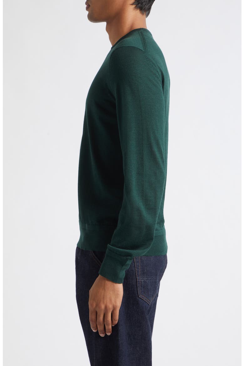 Fine Gauge Cashmere & Silk Sweater, Alternate, color, GBI CLOVER GREEN