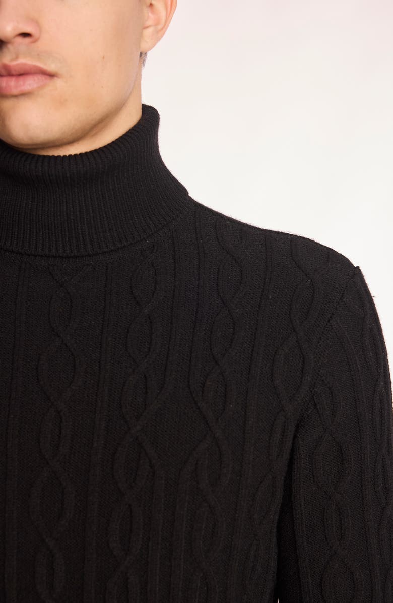 PAISLEY & GRAY Cable Stitch Turtleneck Sweater, Alternate, color, Nightfall