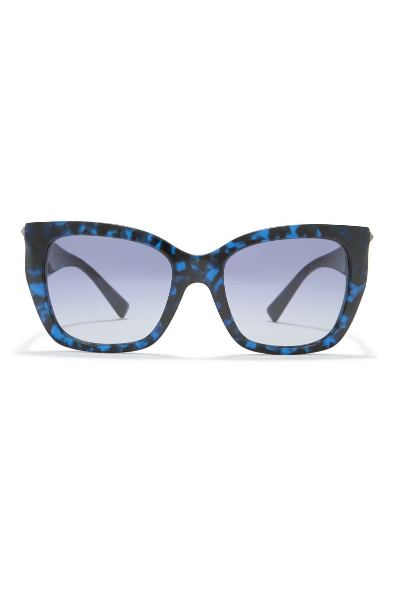 53mm Rockstud Cat Eye Sunglasses, Main, color, HAVANA BLUE / GRADIENT BLUE