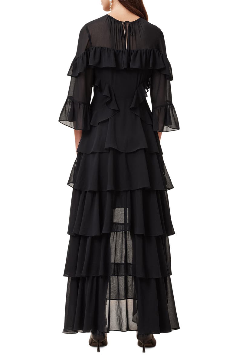 AllSaints Nat Tiered Ruffle High-Low Dress, Alternate, color, 