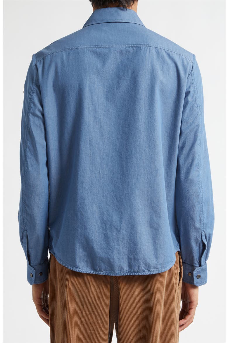 Logo Patch Denim Shirt Jacket, Alternate, color, BLUE HORIZON
