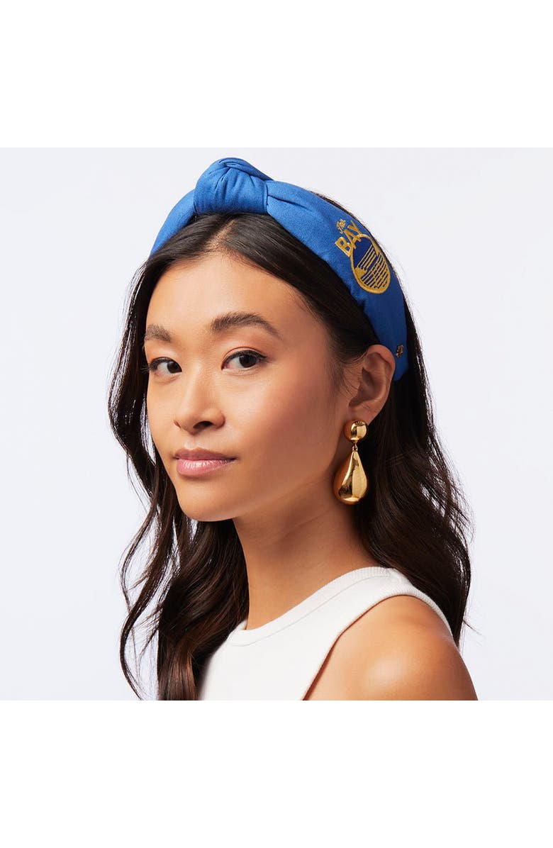 Lele Sadoughi NBA Golden State Warriors Embroidered Headband, Alternate, color, 