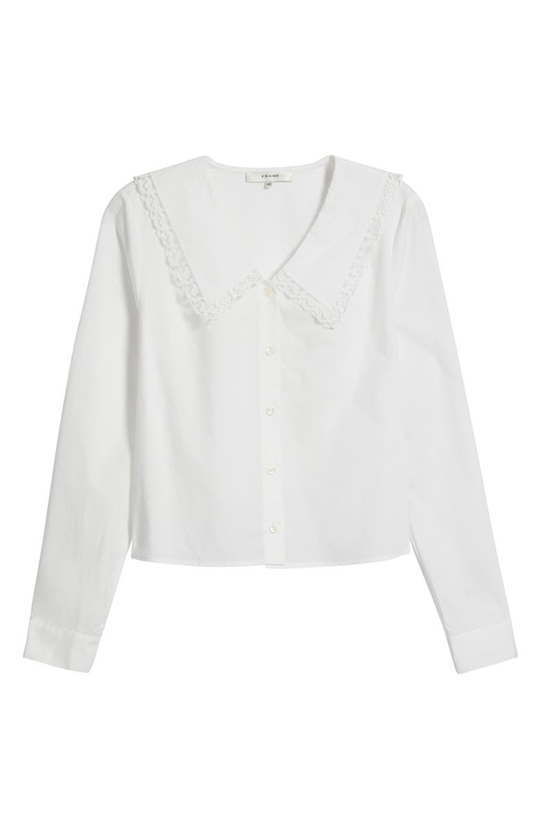 FRAME The Charm Sailor Collar Cotton Poplin Button-Up Shirt, Alternate, color,