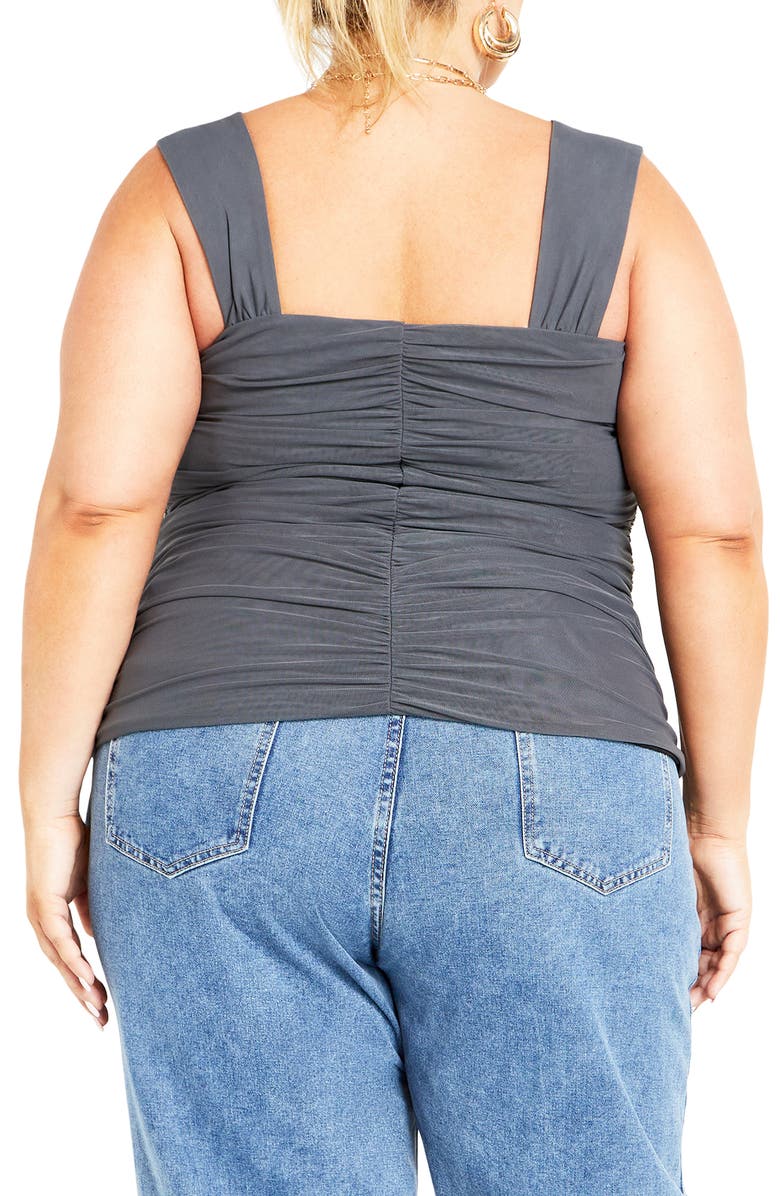 City Chic Billie Mesh Tank Top, Alternate, color, Grey