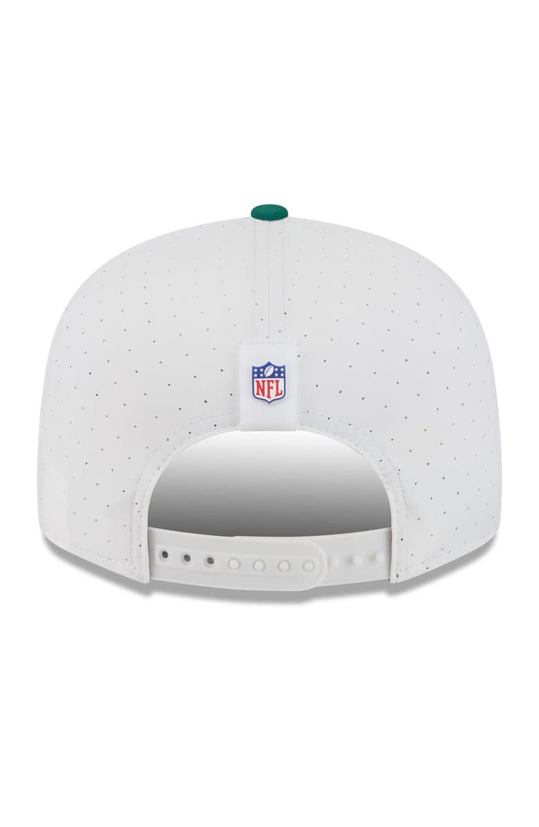 New Era Men's New Era White/Green New York Jets 2025 NFL Training Camp Split Panel 9FIFTY Snapback Hat, Alternate, color, White