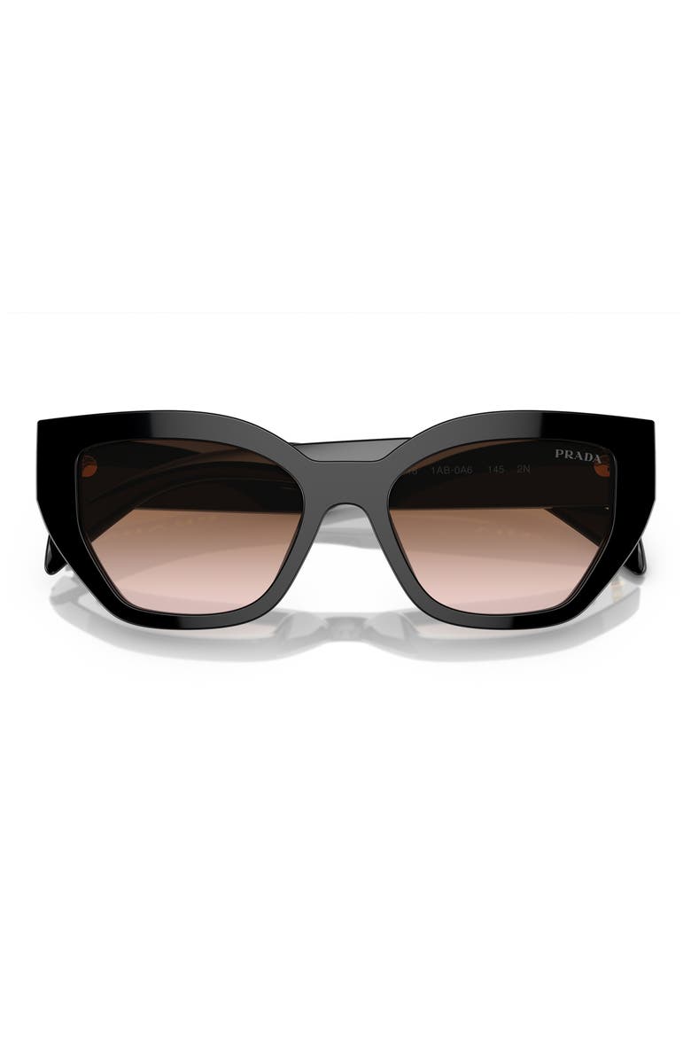 53mm Butterfly Polarized Sunglasses, Alternate, color, BLACK