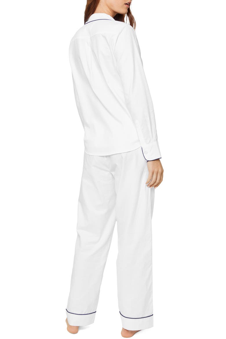 Classic Cotton Woven Twill Pajamas, Alternate, color, WHITE