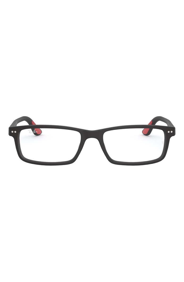 Ray-Ban 54mm Rectangular Optical Glasses, Main, color, Sand Black