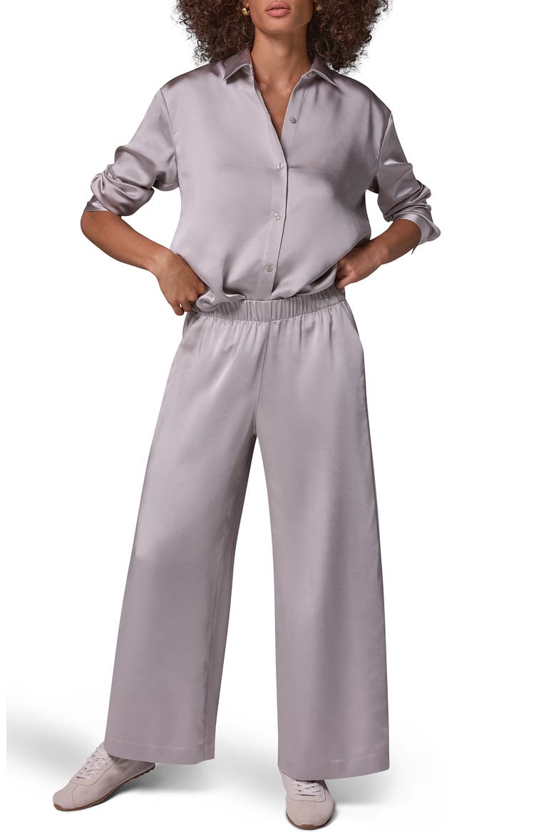 Wide Leg Satin Pants, Alternate, color, VAPOR