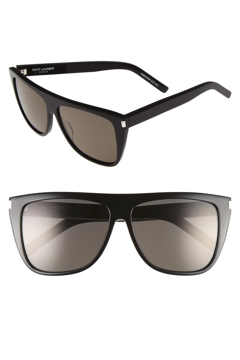 59mm Sunglasses, Main, color, BLACK