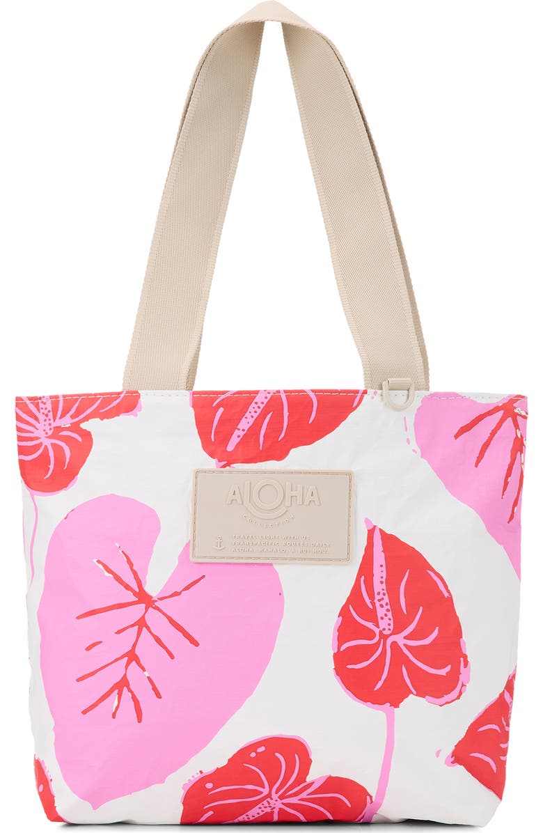Aloha Collection Mini Day Tripper Anthurium Water Resistant Tote, Main, color, Sweetheart