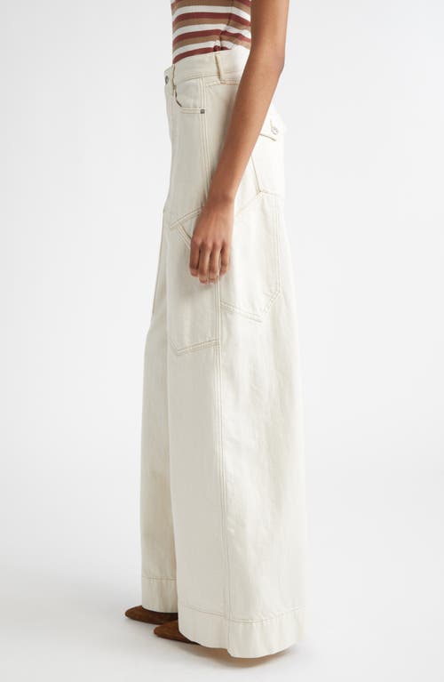 Veronica Beard Freddy High Waist Wide Leg Jeans In White