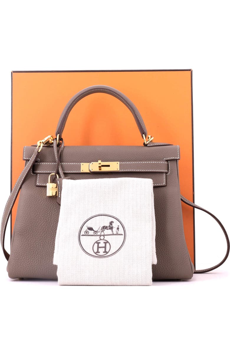 Pre-Owned Hermes Kelly Handbag Grey Togo with Gold Hardware 28, Alternate, color, Etoupe