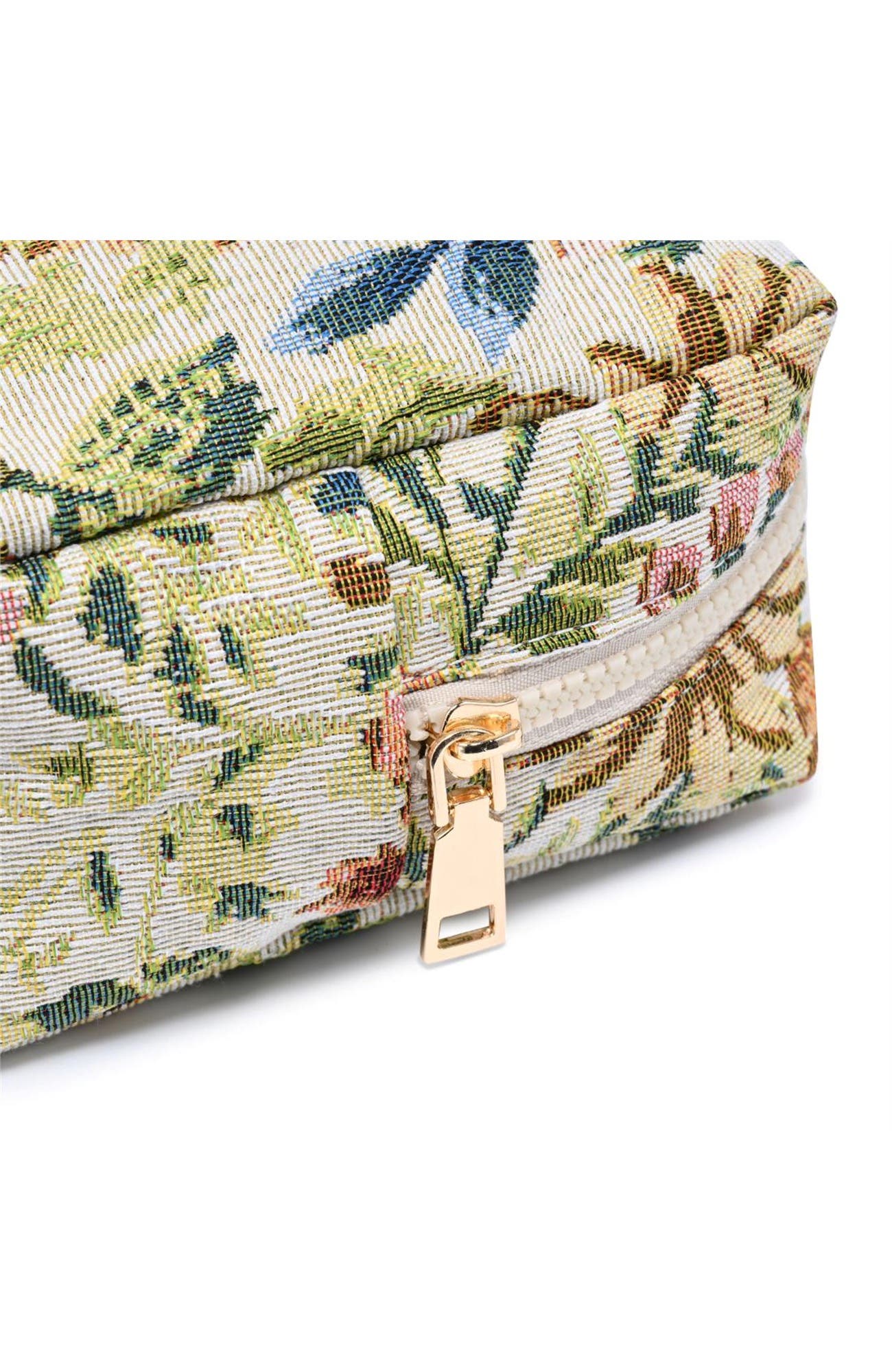 Garden Tapestry Cosmetic & Travel Organizer Pouch, Alternate, color, Cream
