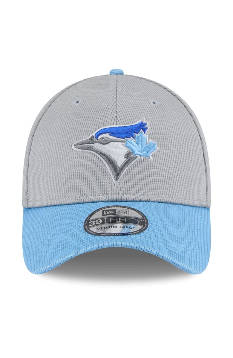 New Era Men's New Era  Gray/Powder Blue Toronto Blue Jays 2025 Batting Practice 39THIRTY Flex Hat, Alternate, color, 
