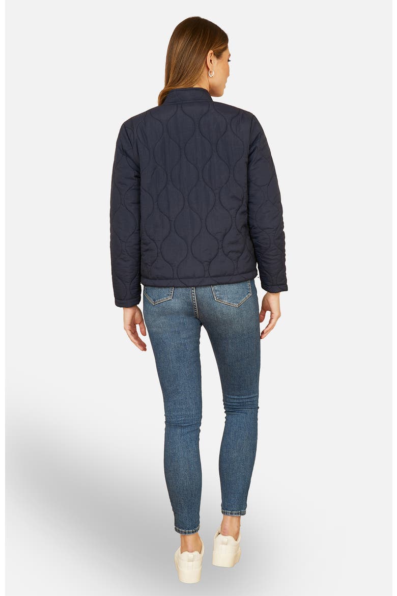 Short Quilted Jacket, Alternate, color, Navy