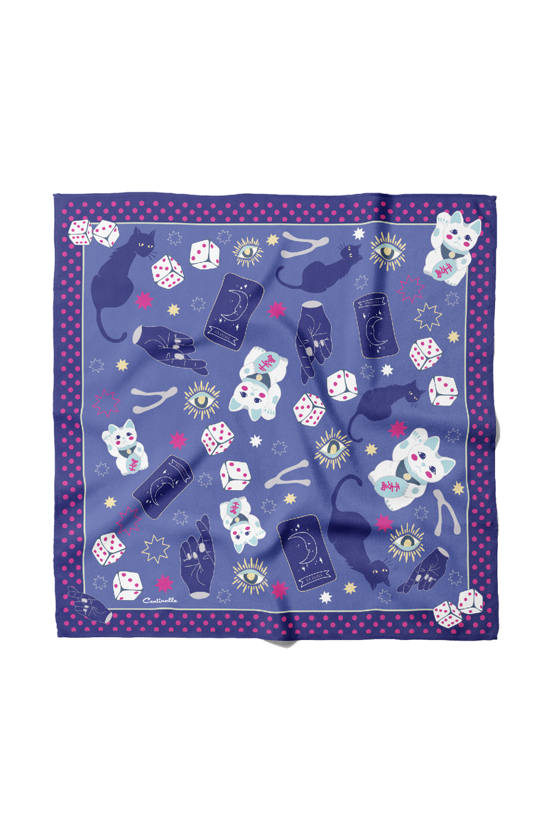 Fortune Cotton Silk Bandana, Main, color, Blue