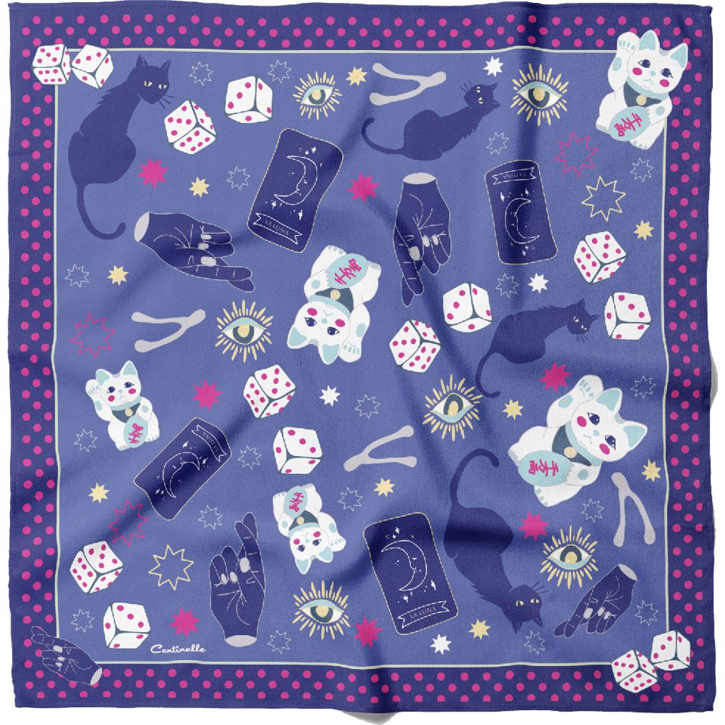 Centinelle Fortune Cotton Silk Bandana In Blue