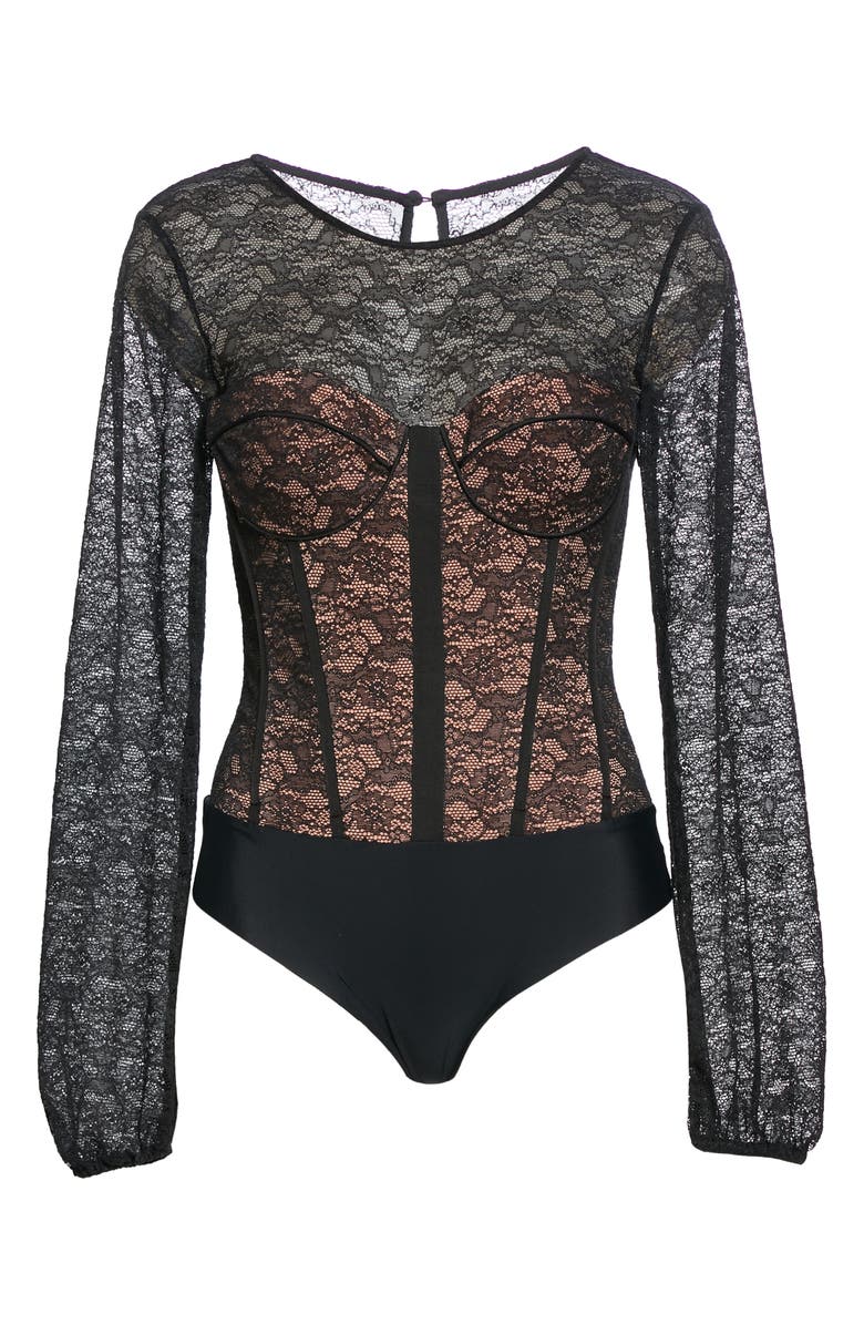 CAMI NYC Briar Balloon Sleeve Lace Bodysuit, Alternate, color, 