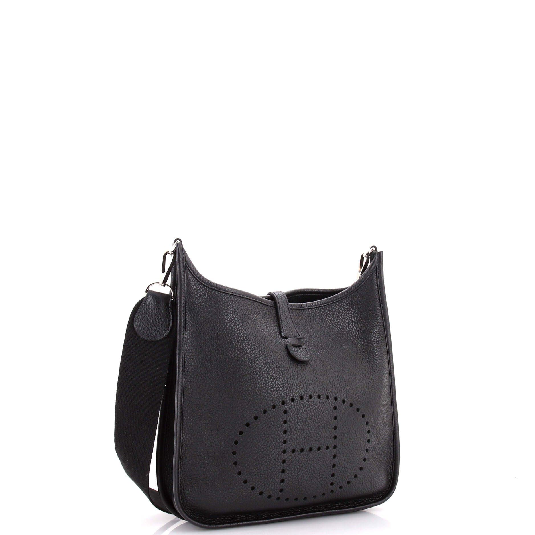 Pre-Owned Hermes Evelyne Bag Gen III Clemence PM, Alternate, color, Noir