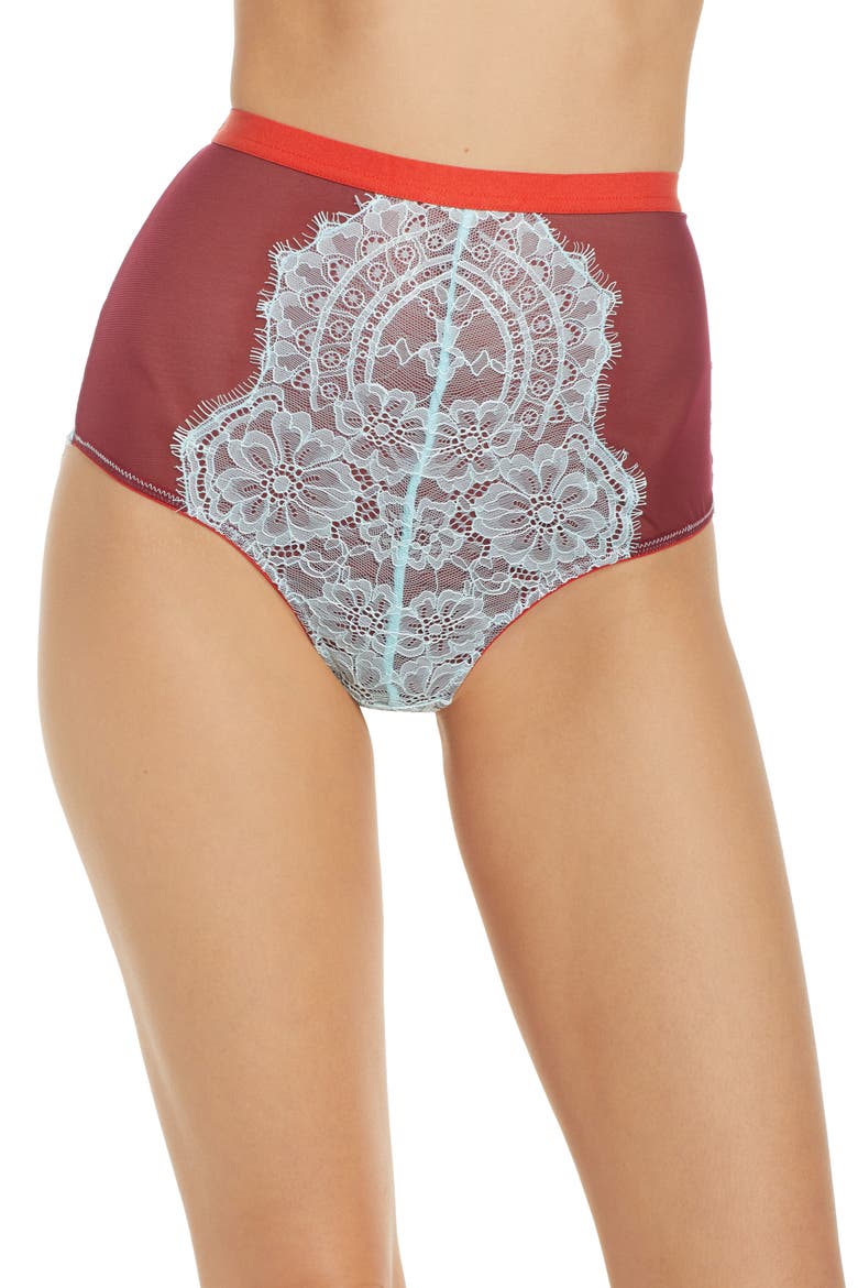 Fern High Waist Panties, Main, color, OXBLOOD