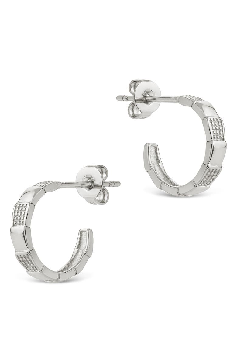 Sterling Forever Winifred Textured Hoop Earrings, Alternate, color, Silver