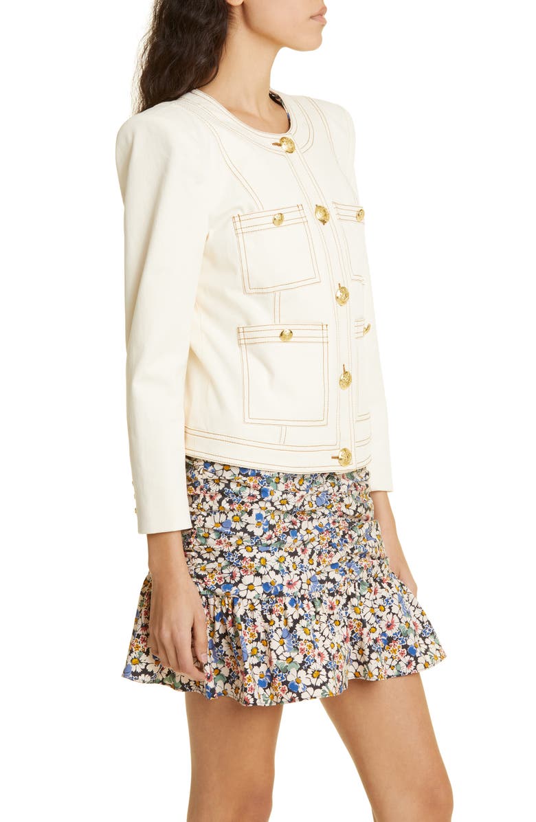 Veronica Beard Ferazia Stretch Cotton Jacket, Alternate, color,