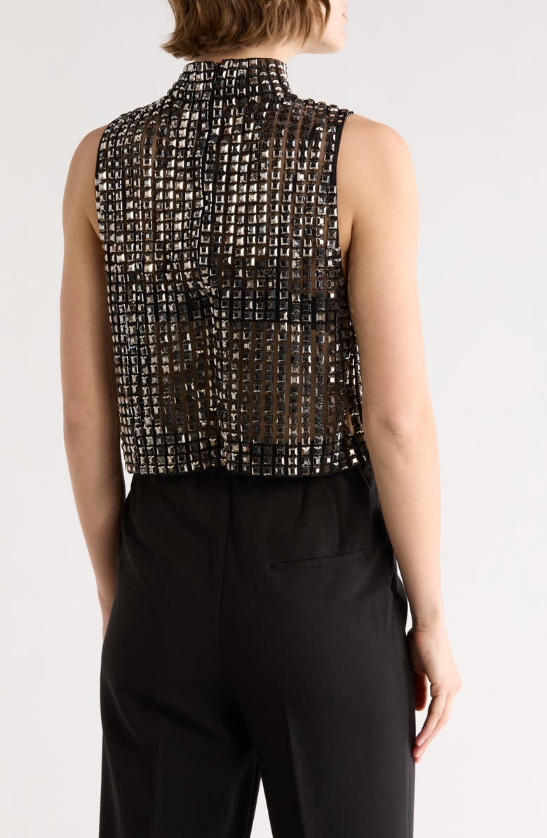 L'AGENCE Yun Crystal Mock Neck Tank, Alternate, color, 