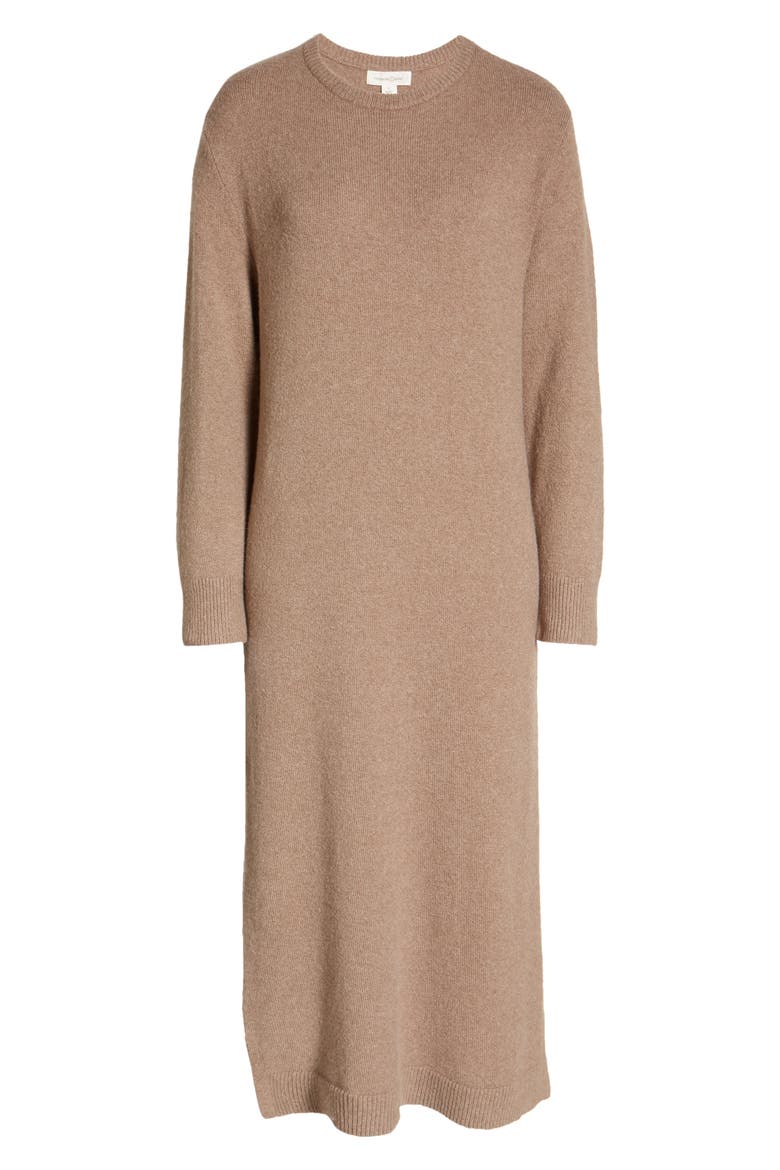 Crewneck Long Sleeve Sweater Dress, Alternate, color, BROWN SHITAKE HEATHER