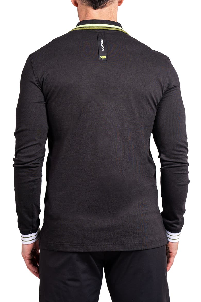 Ascension 0084 Tipped Long Sleeve Polo, Alternate, color, BLACK