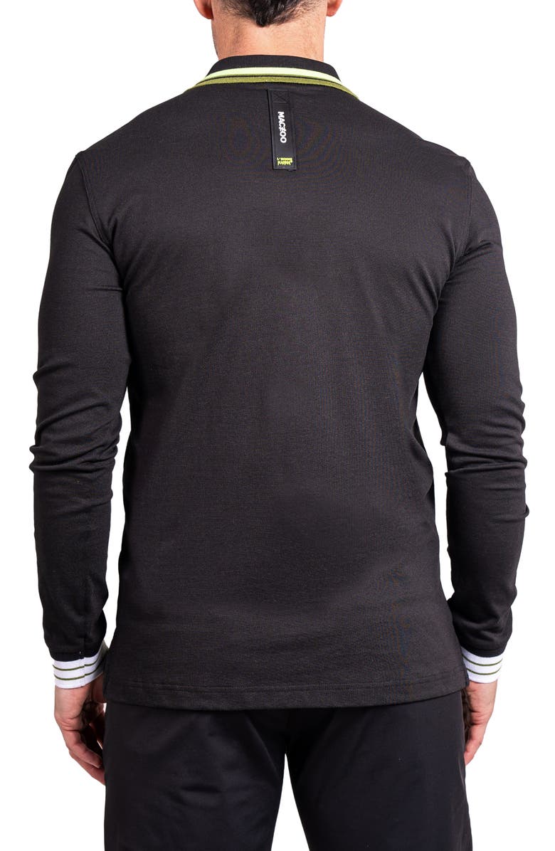 Maceoo Ascension 0084 Tipped Long Sleeve Polo, Alternate, color, Black