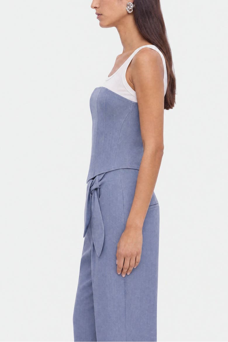 Denim Trim Blouse, Alternate, color, Blue