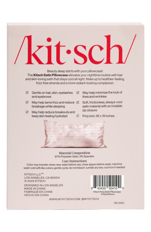 Kitsch King Satin Pillowcase In Pink