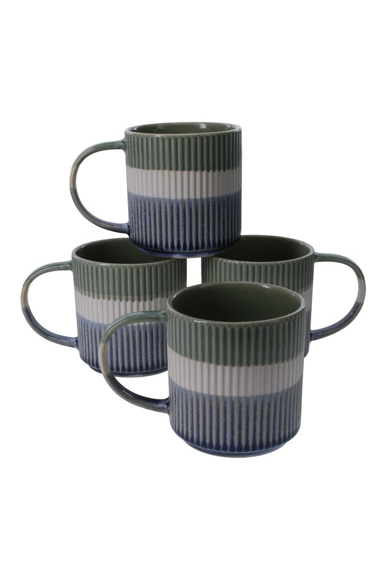 Set of 4 Tricolor Mugs, Main, color, OLIVE