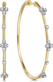 Gabriel & Co. Bujukan Classic Diamond Hoop Earrings