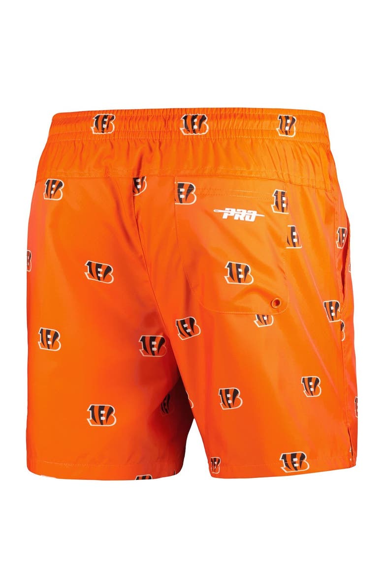 PRO STANDARD Men's Pro Standard  Orange Cincinnati Bengals Allover Print Mini Logo Shorts, Alternate, color, Orange