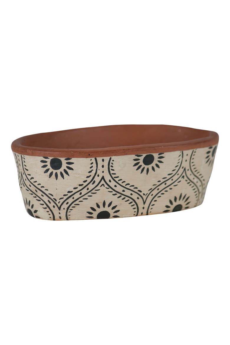 Natural Handpainted Terracotta Vase, Alternate, color, Brown
