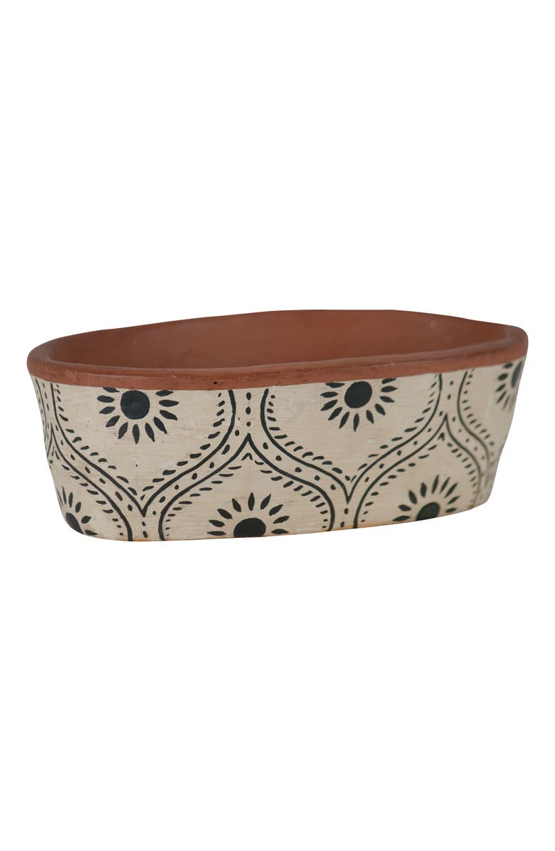 Foreside Home and Garden Natural Handpainted Terracotta Vase, Alternate, color, Brown