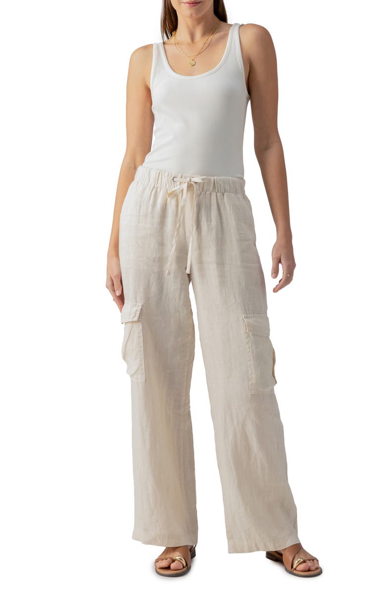 Sanctuary Drift Linen Cargo Pants, Alternate, color,